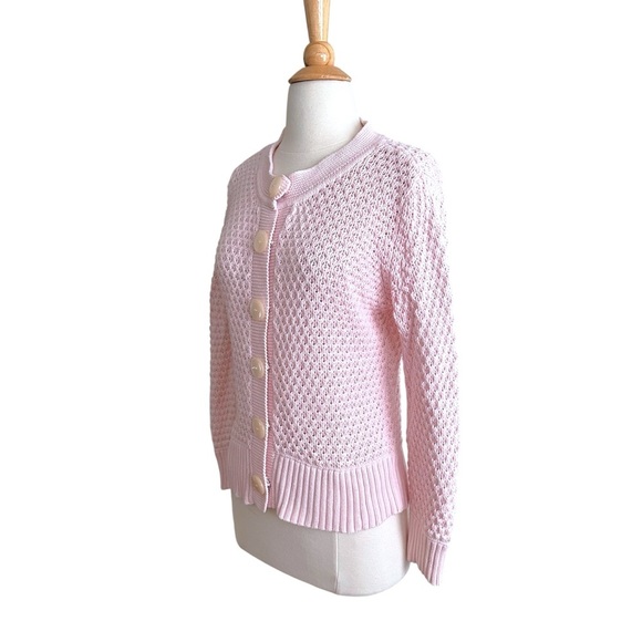 TOMMY HILFIGER Vintage Y2K Pink Knit Cardigan Sweater School Girl Preppy Large - Picture 5 of 14